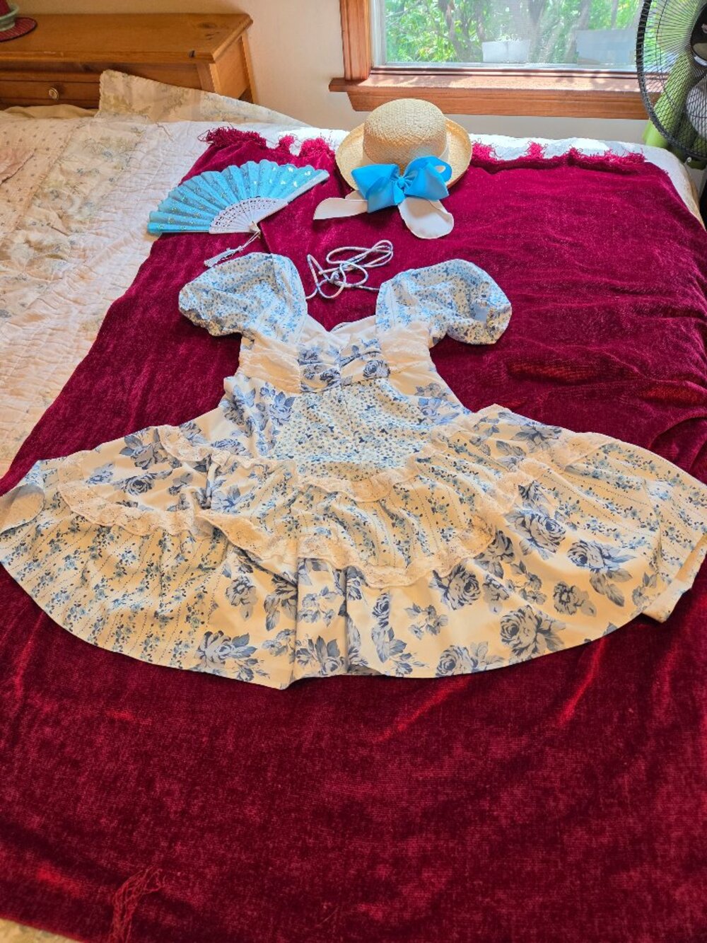 SUPER CUTE FLORAL FULL SWEEP LACE TIERED RUFFLE MINI BABYDOLL SIZE S
